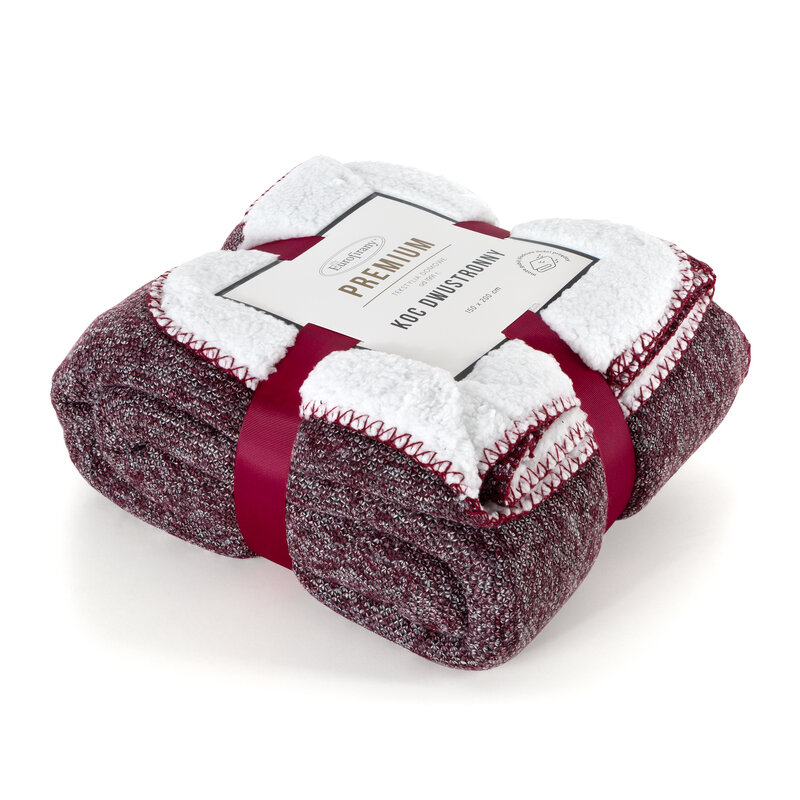 Koc bukla bordowy 150 x 200 cm – przytulny relaks