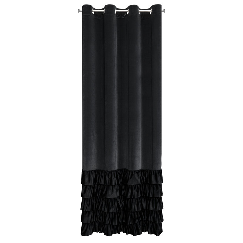 Zasłona gotowa Dani czarna 140 x 250 cm – zaciemnienie salonu