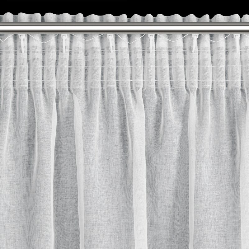 Firana gotowa Carli na taśmie biała 140 X 270 CM – idealna do salonu i sypialni