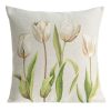 Poszewka gobelinowa z tulipanami jasnopopielata 45x45 cm – doda uroku wnętrzu