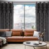 Zasłona gotowa Agis 2 czarna 140 X 250 cm – z falbanami