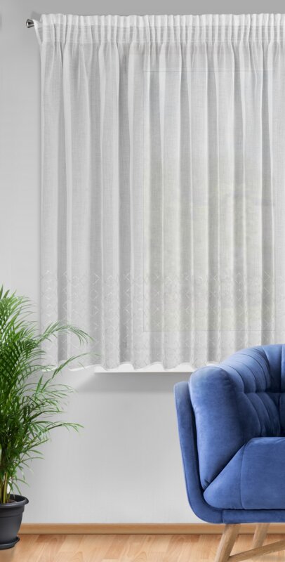 Firana gotowa Kleo biała 345 x 140 cm – rozświetla wnętrze