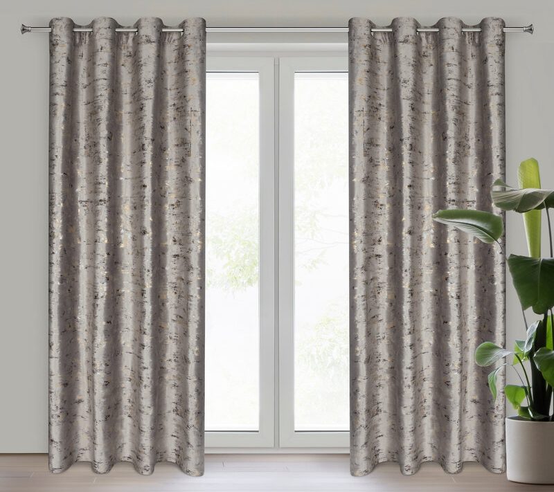 Zasłona gotowa welwetowa Tami stalowa 140 X 250 CM – miękka i elegancka