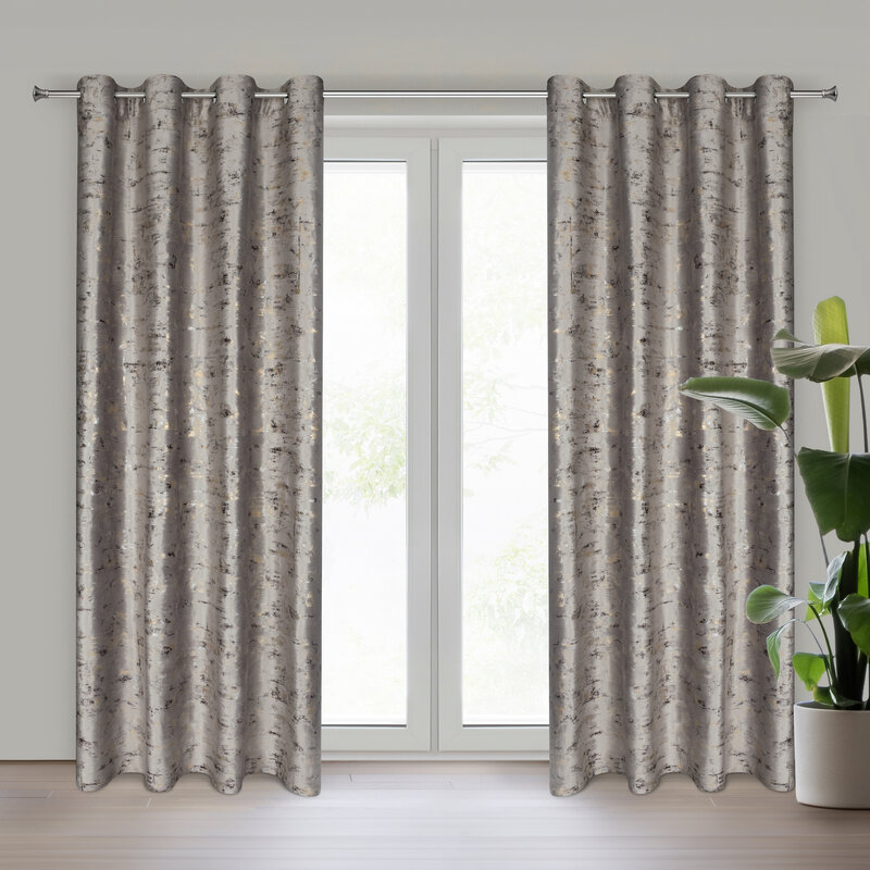 Zasłona gotowa welwetowa Tami stalowa 140 X 250 CM – miękka i elegancka
