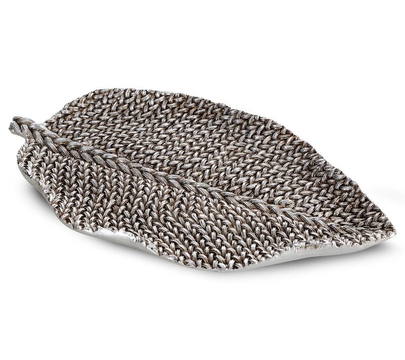 Patera dekoracyjna Moli srebrna 29 x 16 x 3 cm – idealna na drobiazgi