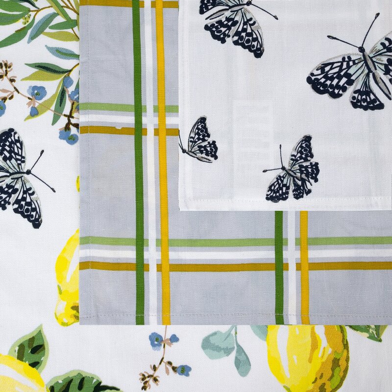 Komplet ściereczek kuchennych 3szt 50x75 cm bawełniany kolor naturalny, żółty 200 g/m2 LEMON – wniesie świeżość