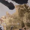 Obraz ręcznie malowany beżowy 70 X 100 cm – geometryczny ze złotymi akcentami
