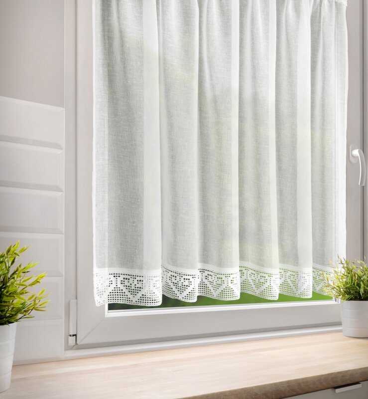 Firana gotowa Gabi kremowa 150 x 90 cm – rozprasza światło
