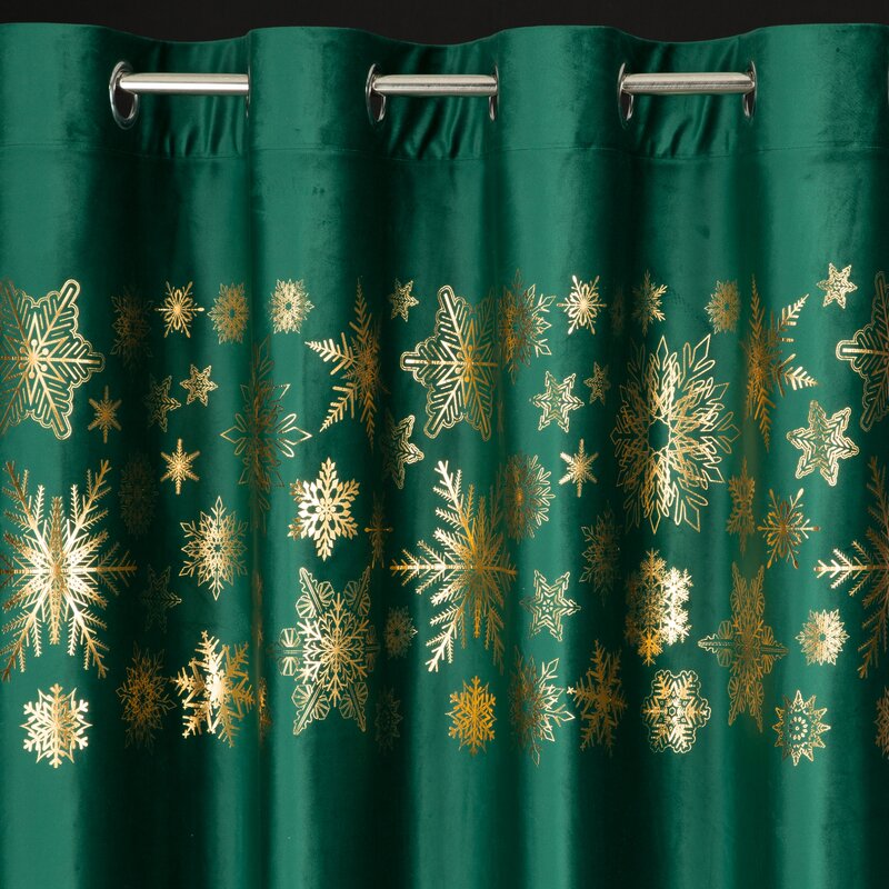 ZASŁONA ŚWIATECZNA ASTRA 140 X 250 CM CIEMNOZIELONY