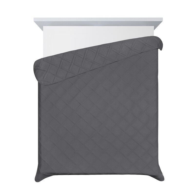 Narzuta microfibra Alara5 stalowa 200 x 220 cm – łatwa w pielęgnacji