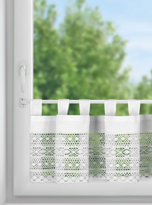 FIRANA GOTOWA MADDELINE NA SZELKACH 150 X 35 CM BIAŁY
