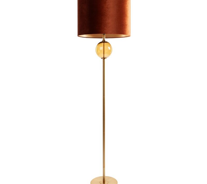 Lampa podłogowa Leona ceglasta O 46 x 165 cm – tworzy ciepłą atmosferę