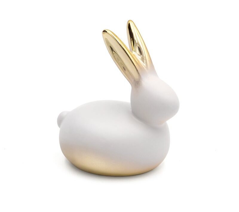 Figurka zajączka ceramiczna kremowa 10X7X10 – wiosenna dekoracja
