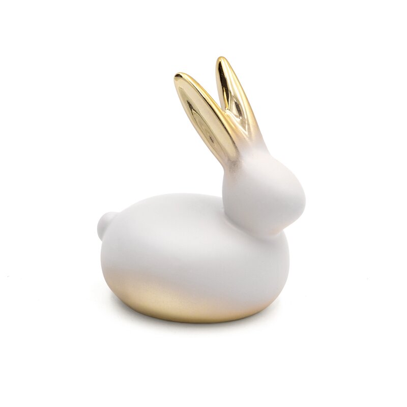 Figurka zajączka ceramiczna kremowa 10X7X10 – wiosenna dekoracja
