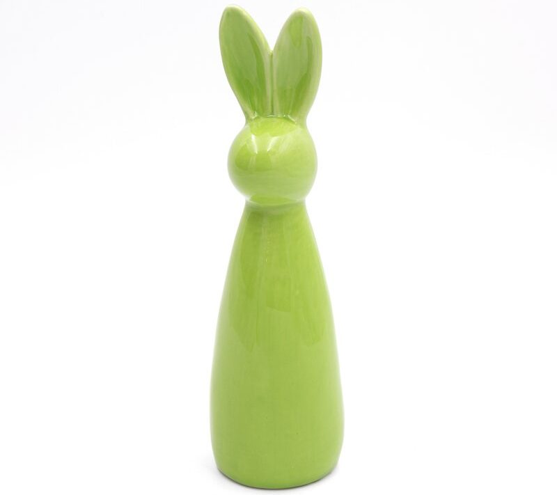 Figurka wielkanocna zając zielony 8x8x28 cm – wprowadzi wiosenny nastrój