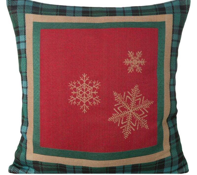 Poszewka gobelinowa Boże Narodzenie czerwona 45X45 – elegancki wzór