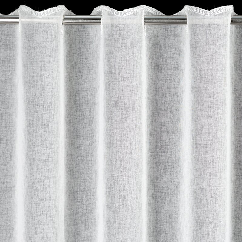 Firana gotowa haftowana biała 350 x 145 cm – rozjaśnia wnętrze