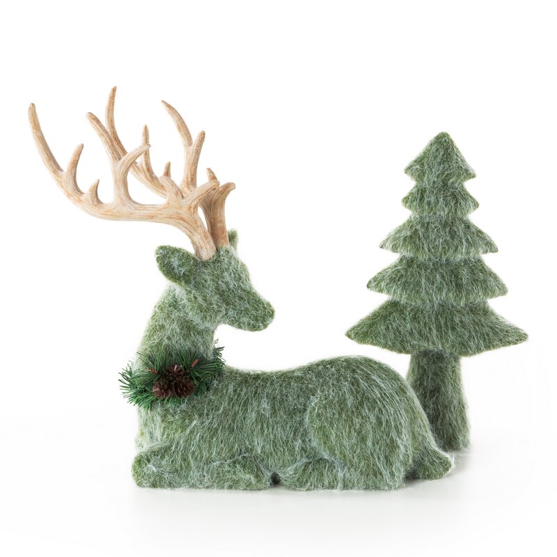 Figurka bożonarodzeniowa zielona 30 x 12 x 40 cm – świąteczna dekoracja