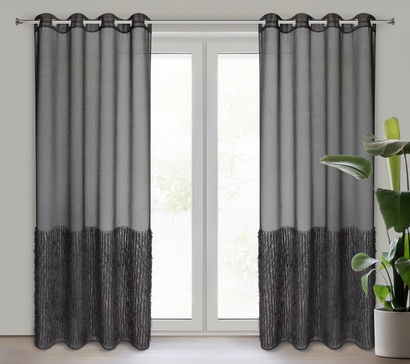 Zasłony gotowe Margaret2 czarne 140 x 250 cm – zaciemniające wnętrze