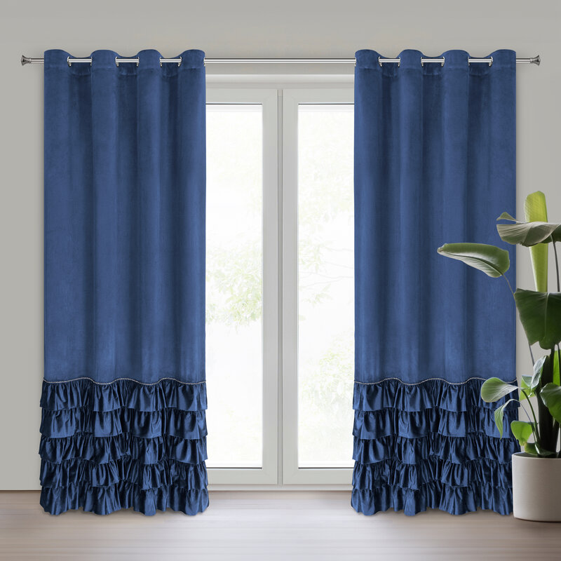 Zasłona gotowa Carli granatowa 140 x 250 cm – doda elegancji
