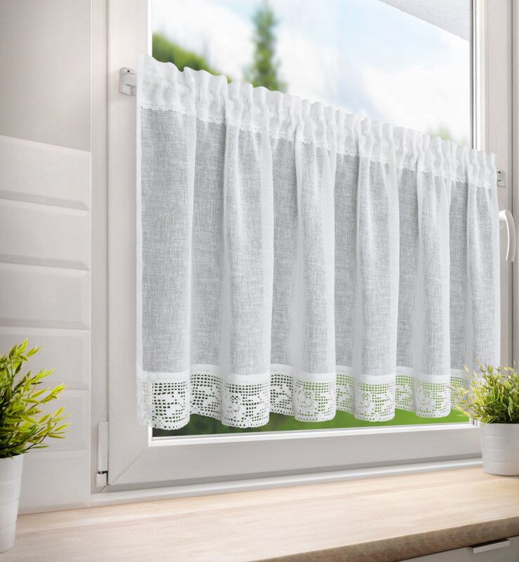 Firana gotowa Lari biała 150 X 60 cm – delikatnie filtruje światło