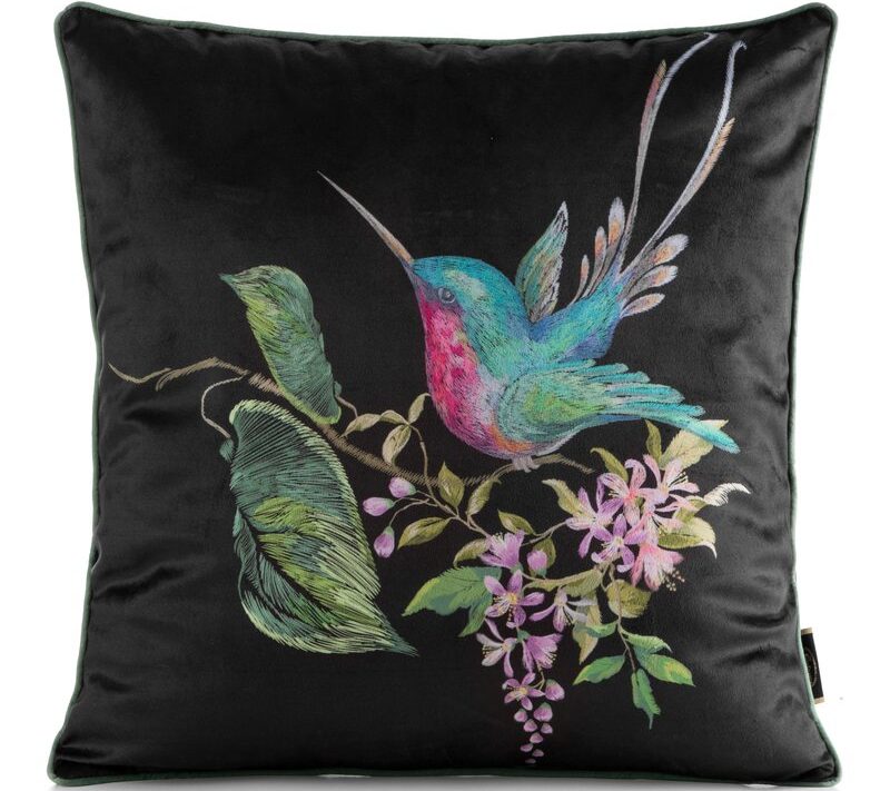 Poszewka Velvet Koliber Czarna 45x45 – doda uroku wnętrzu