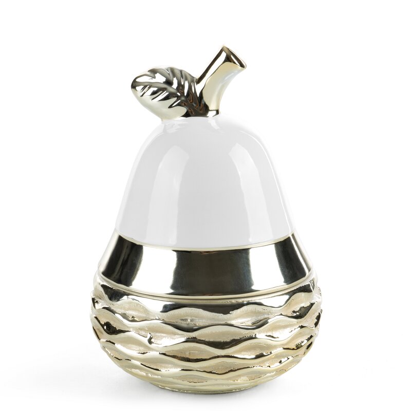 Wazon ceramiczny gruszka biały 14 x 20 cm – do dekoracji wnętrz