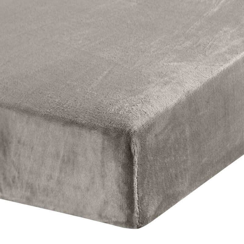 Prześcieradło flanelowe beżowe 220 X 200 X 30 CM – miękkie i ciepłe