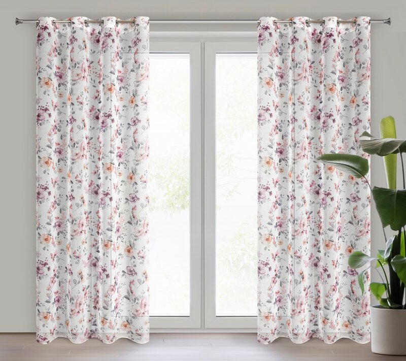 Zasłona gotowa Abril biała 140 X 240 cm – z delikatnym wzorem
