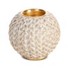 Świecznik ceramiczny MOLI złoty O 11 x 9 cm – tworzy nastrój