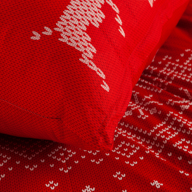KOMPLET POŚCIELI ŚWIATECZNEJ NOEL01 160 X 200 CM CZERWONY