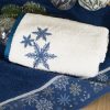 RĘCZNIK ŚWIATECZNY CAROL02 70 X 140 CM CIEMNONIEBIESKI