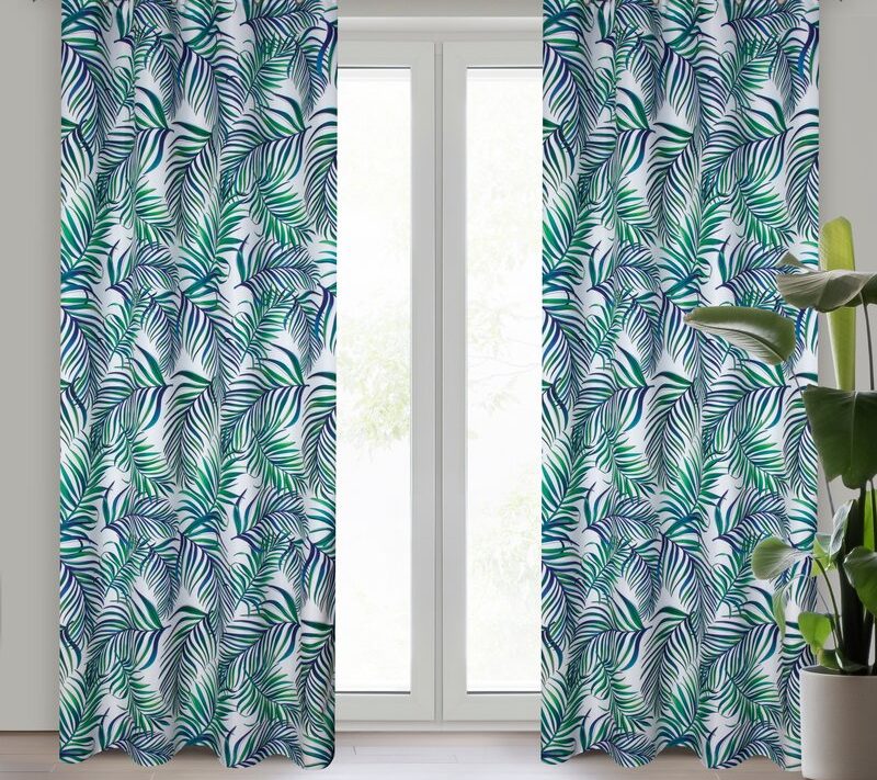 Zasłona gotowa Palms biała 140 x 250 cm – wprowadza świeżość