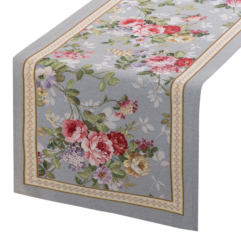 Obrus gobelinowy GOB/CHO/4088 popielaty 45x140 cm – doda uroku wnętrzu