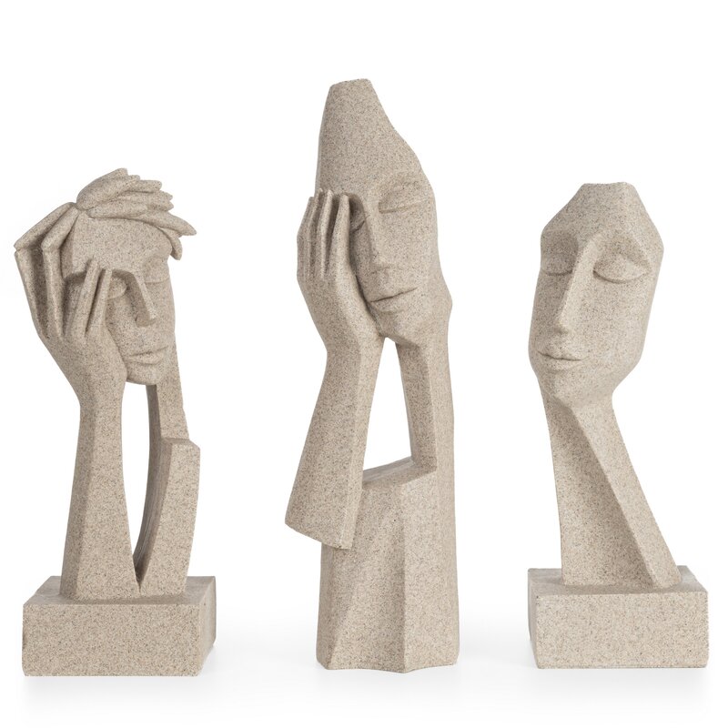 Figurka ceramiczna Logan beżowa 10 X 9 X 33 CM – do salonu i sypialni