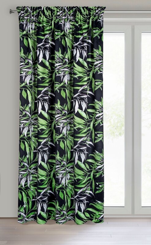Zasłona gotowa Zoja czarna 140 X 270 CM – z miękkiego welwetu