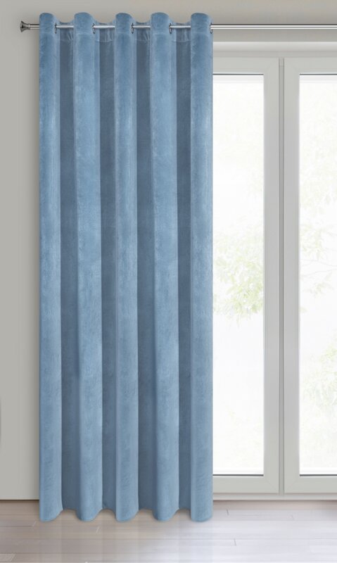 Zasłona gotowa Villa niebieska 140 X 250 CM – miękki welwet