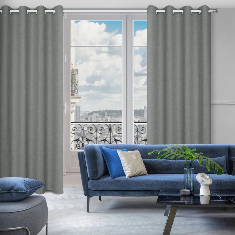 Zasłona gotowa Lidia szara 140 x 250 cm – zaciemniająca i stylowa