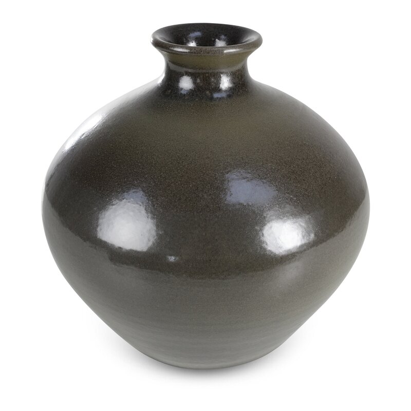 WAZON DEKORACYJNY NYLA (02) O 28 X 26 CM CIEMNOBRĄZOWY