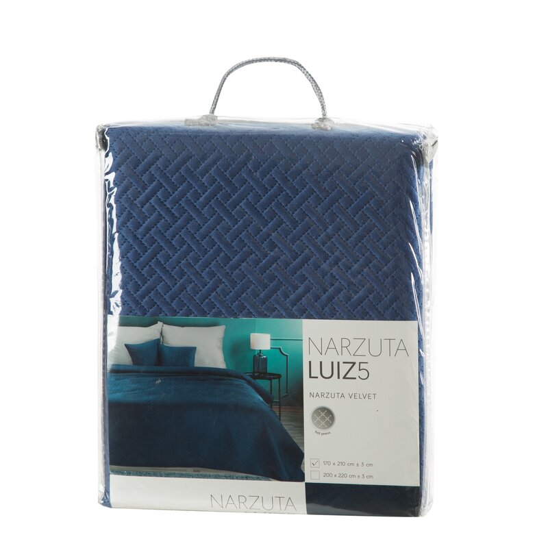 Narzuta welurowa SI/N/LUIZ/5 granatowa 170x210 cm – dodaje przytulności