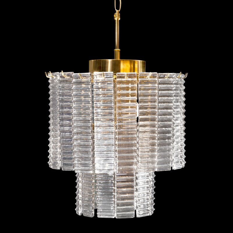 Lampa wisząca Dalia złota fi 32 X 40 cm – z kloszami ze szkła