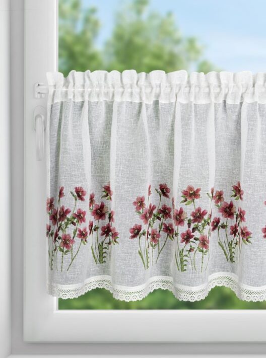 Firana gotowa ISA biała 150 x 60 cm – do kuchni i jadalni