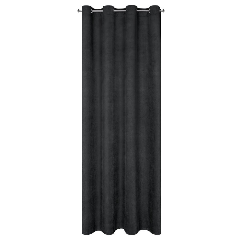 Zasłona gotowa MILO czarna 140 X 250 CM – aksamitna i zaciemniająca