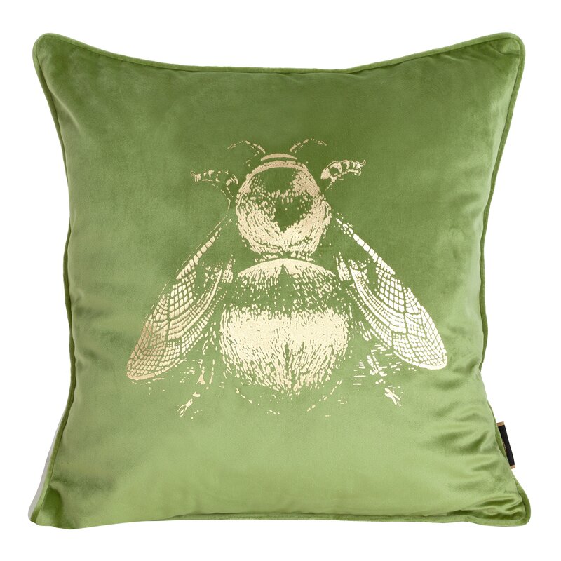 Poszewka dekoracyjna BLINK jasnozielona 45 X 45 cm – z motywem pszczoły