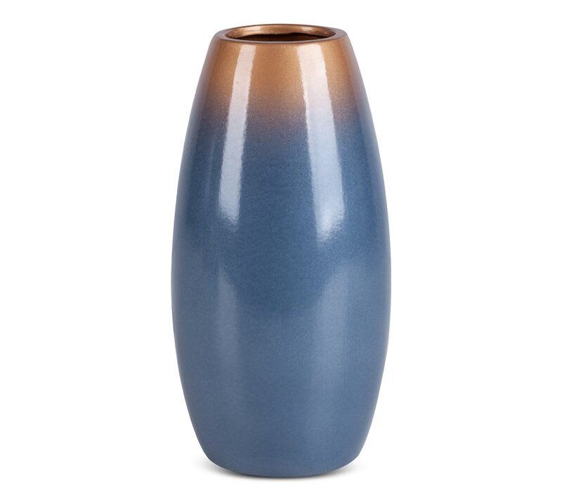Wazon ceramiczny Nessa niebieski 13 x 26 cm – na suszone kwiaty