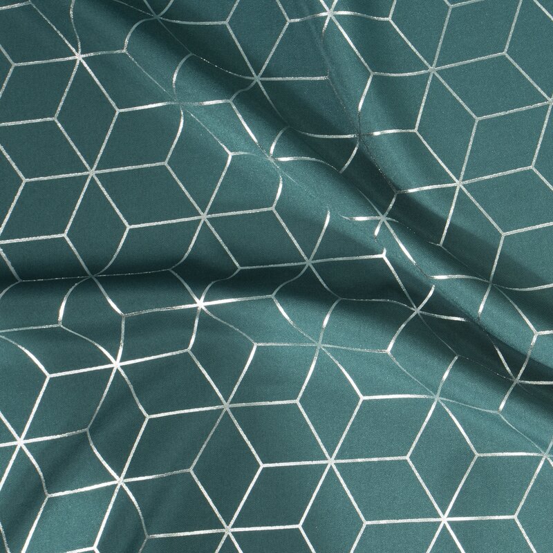 Zasłona gotowa Cube ciemnoturkusowa 140 x 250 cm – gotowa do zawieszenia