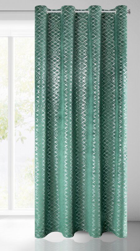 Zasłona gotowa MOLY zielona 140 x 250 cm – zaciemniająca i stylowa
