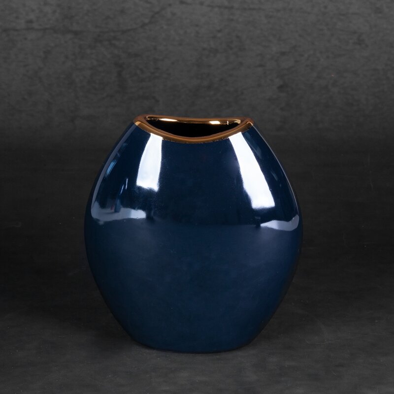 Wazon ceramiczny Amora1 granatowy 14 x 7 x 16 cm – idealny na kwiaty