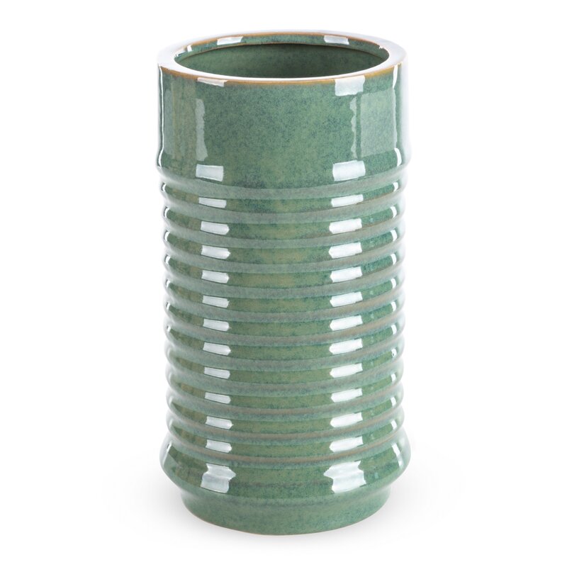 Wazon ceramiczny Sami zielony fi 15 x 26 cm – na suszone kwiaty