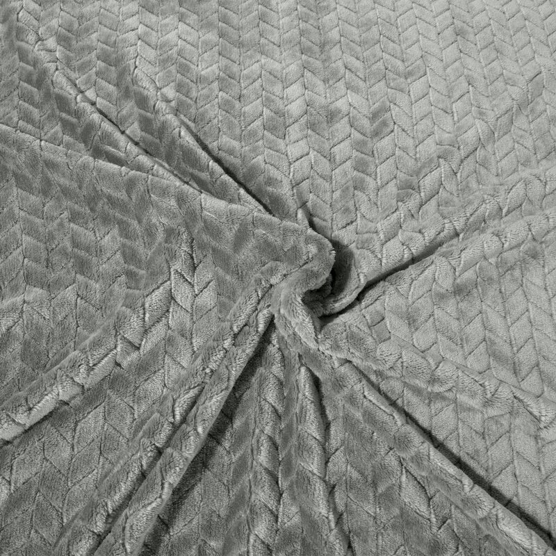 Koc z mikroflano Cindy stalowy 200 X 220 cm – miękki i puszysty